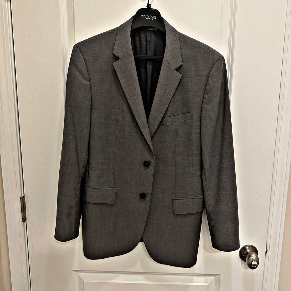 HUGO BOSS 40S GRAY BLAZER / SUIT JACKET DOUBLE VENT 100% WOOL JAMES SHARP 5